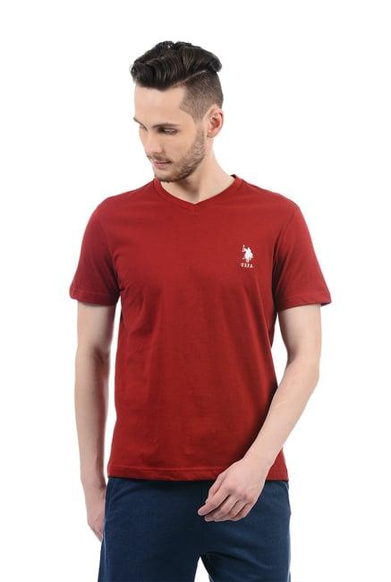 u.s. polo assn. maroon t-shirt