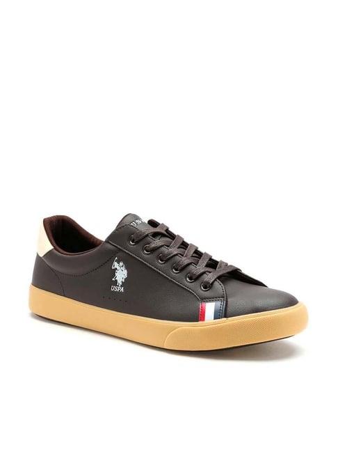 u.s. polo assn. men's aryn brown casual sneakers