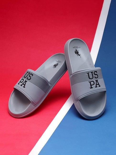 u.s. polo assn. men's beesley 4.0 grey slides