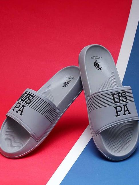 u.s. polo assn. men's beesley 5.0 grey slides