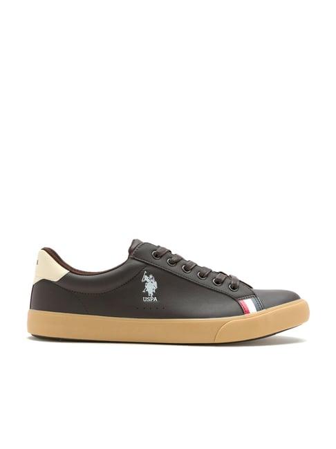 u.s. polo assn. men's brown casual sneakers