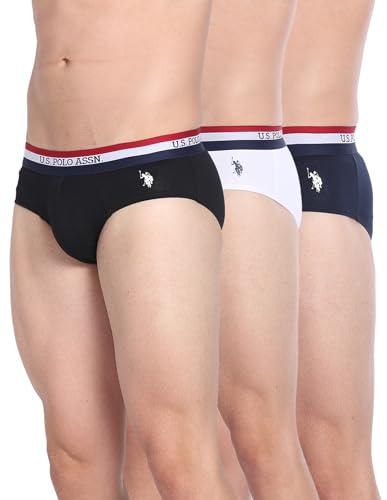 u.s. polo assn. men's cotton classic briefs (pack of 3) (eb002_navy | white | black