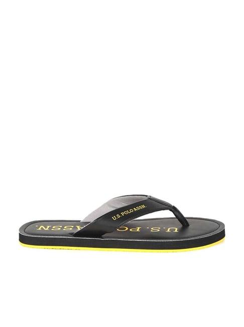 u.s. polo assn. men's irlan black thong sandals