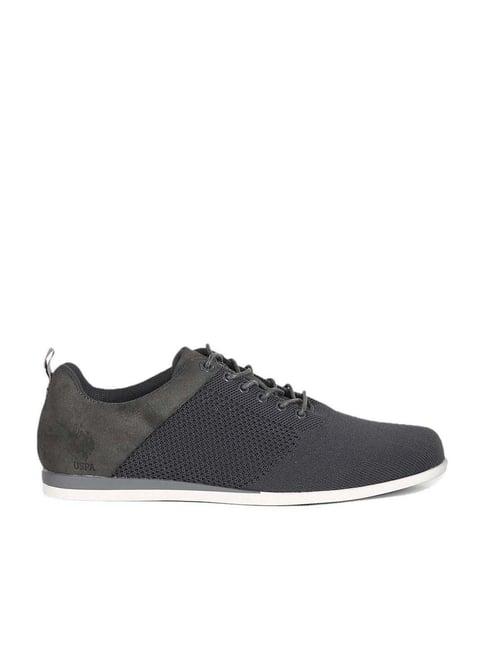 u.s. polo assn. men's junia 3.0 charcoal grey casual sneakers