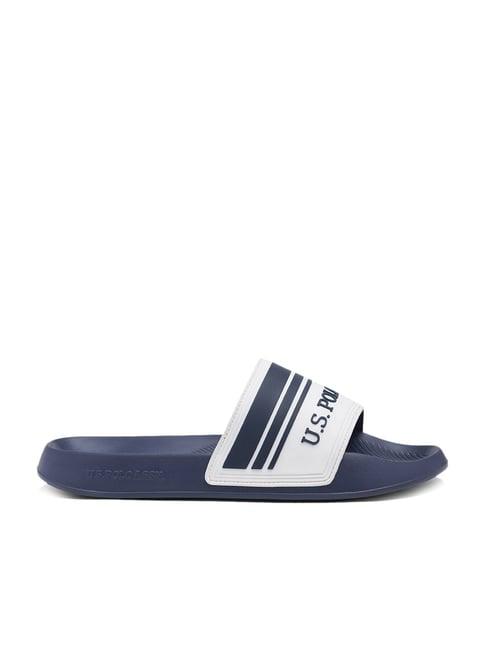 u.s. polo assn. men's navy slides