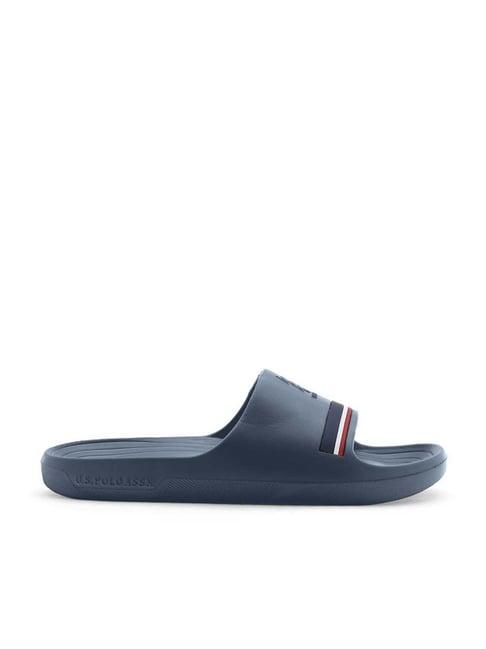 u.s. polo assn. men's navy slides