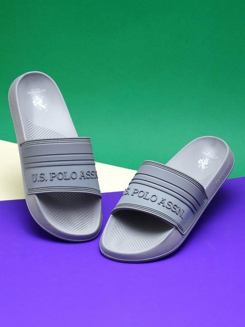 u.s. polo assn. men's nilsson grey slide sandals