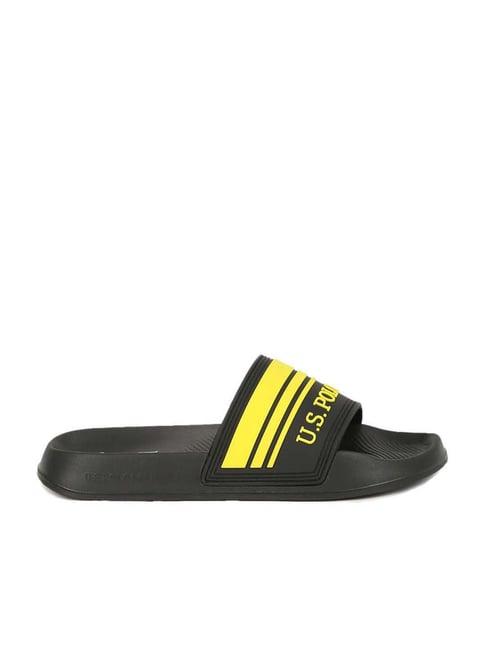 u.s. polo assn. men's nilsson jet black slide sandals