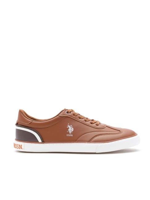 u.s. polo assn. men's tan casual sneakers