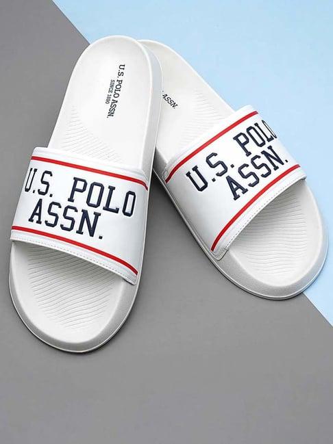 u.s. polo assn. men's torres 4.0 off white slides