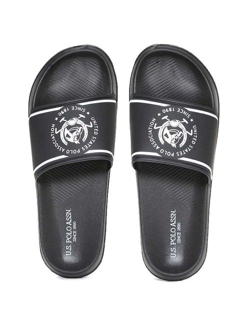 u.s. polo assn. men's zane 4.0 black slides