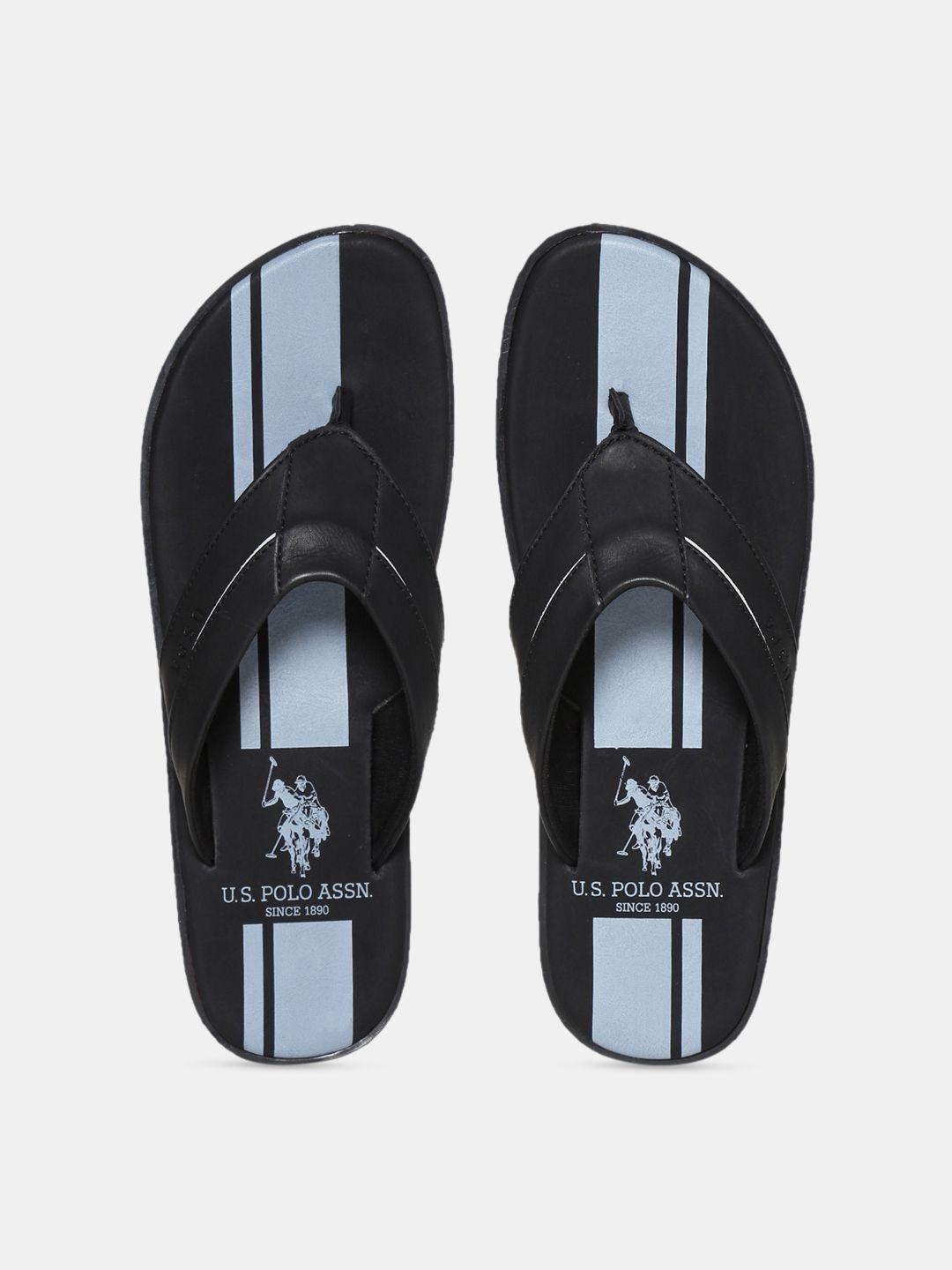 u.s. polo assn. men black comfort sandals