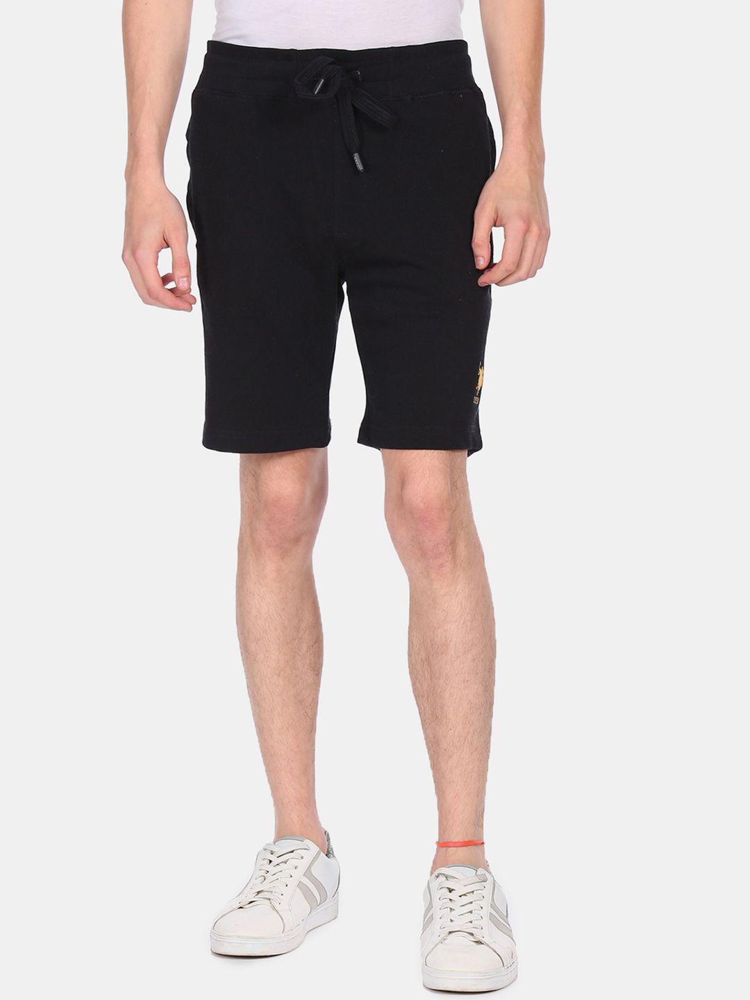 u.s. polo assn. men black solid shorts