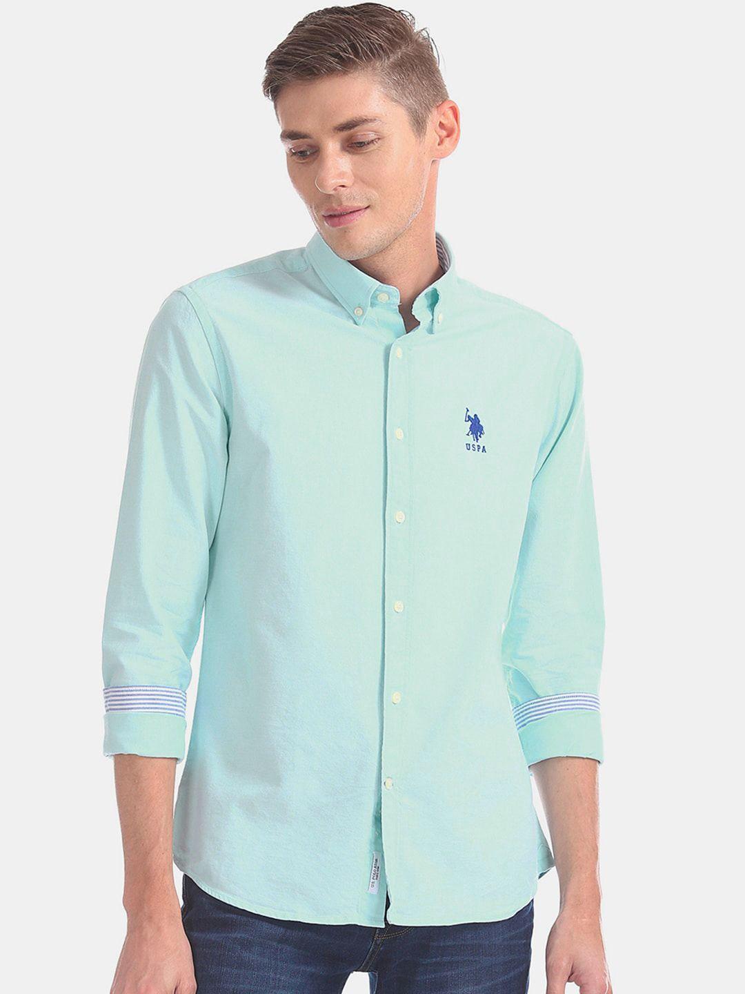 u.s. polo assn. men blue casual shirt