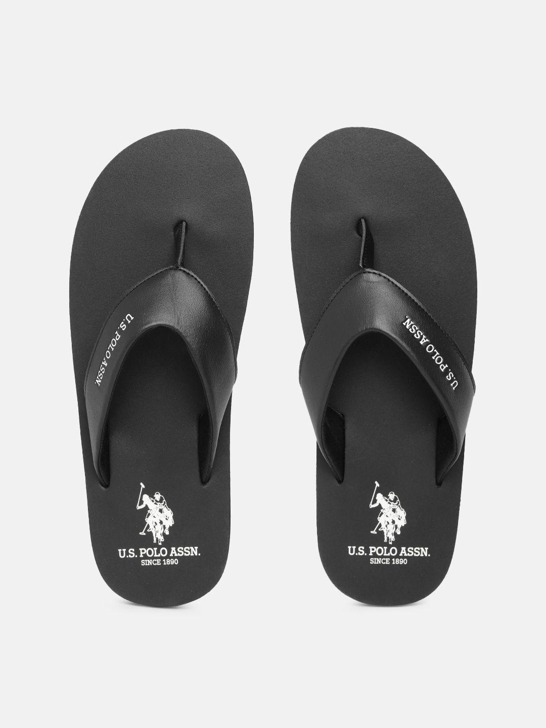 u.s. polo assn. men brand logo print thong flip-flops