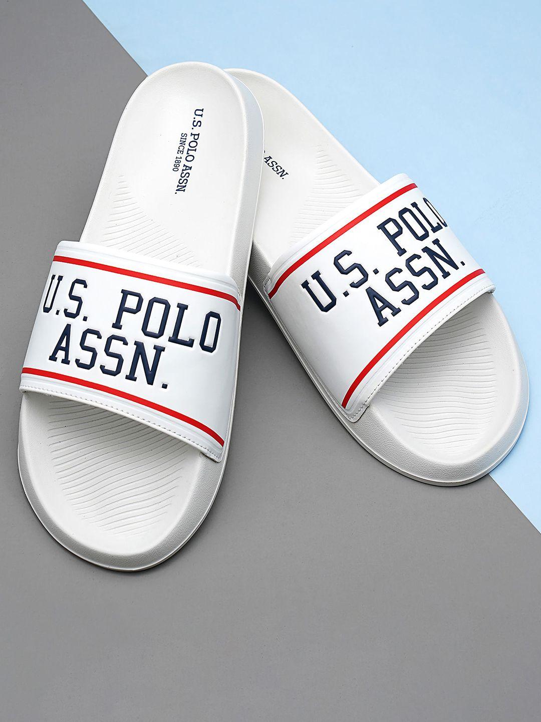 u.s. polo assn. men brand logo printed sliders