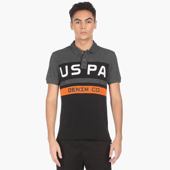 u.s. polo assn. men brand printed regular fit polo t-shirt