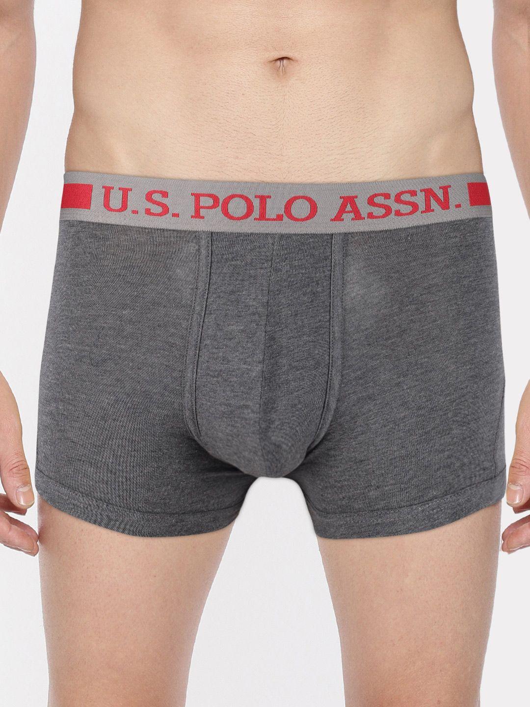 u.s. polo assn. men charcoal grey solid sports trunk z9i101-031-pl-s