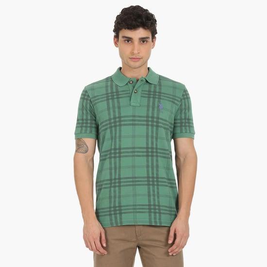 u.s. polo assn. men checked regular fit polo t-shirt