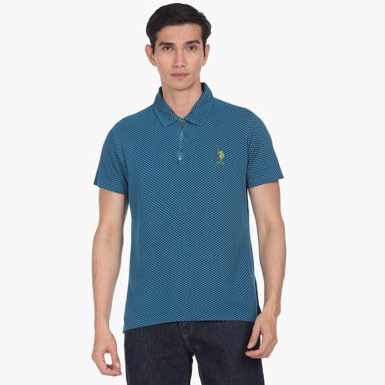 u.s. polo assn. men checked regular fit polo t-shirt