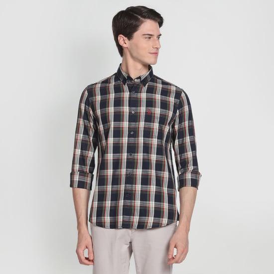 u.s. polo assn. men collared checked shirt