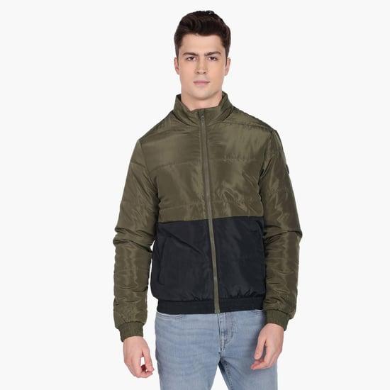 u.s. polo assn. men colourblocked quilted jacket