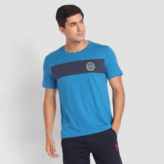 u.s. polo assn. men colourblocked regular fit t-shirt