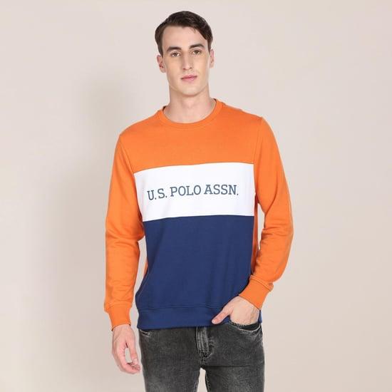 u.s. polo assn. men colourblocked sweatshirt