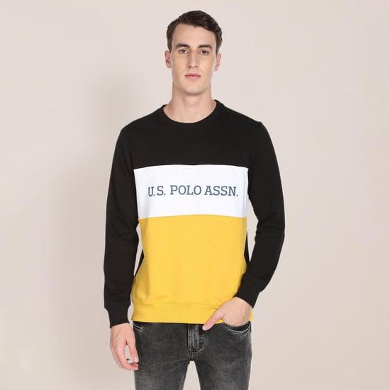 u.s. polo assn. men colourblocked sweatshirt