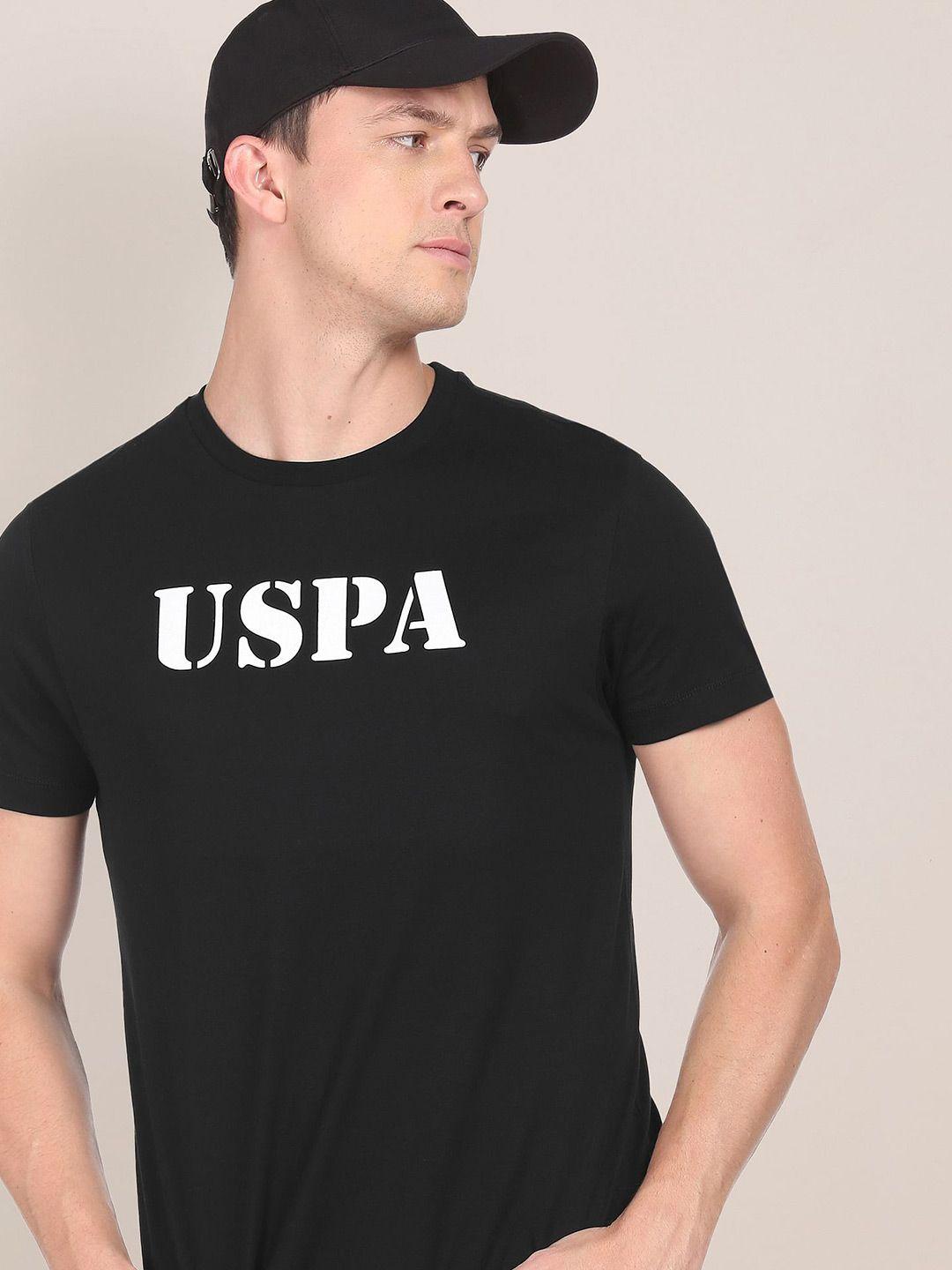 u.s. polo assn. men contrast logo printed cotton t-shirt