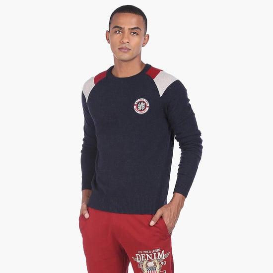 u.s. polo assn. men contrast panel sweater