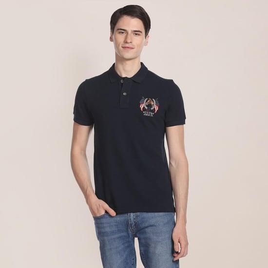 u.s. polo assn. men embroidered logo half sleeves regular fit polo t-shirt