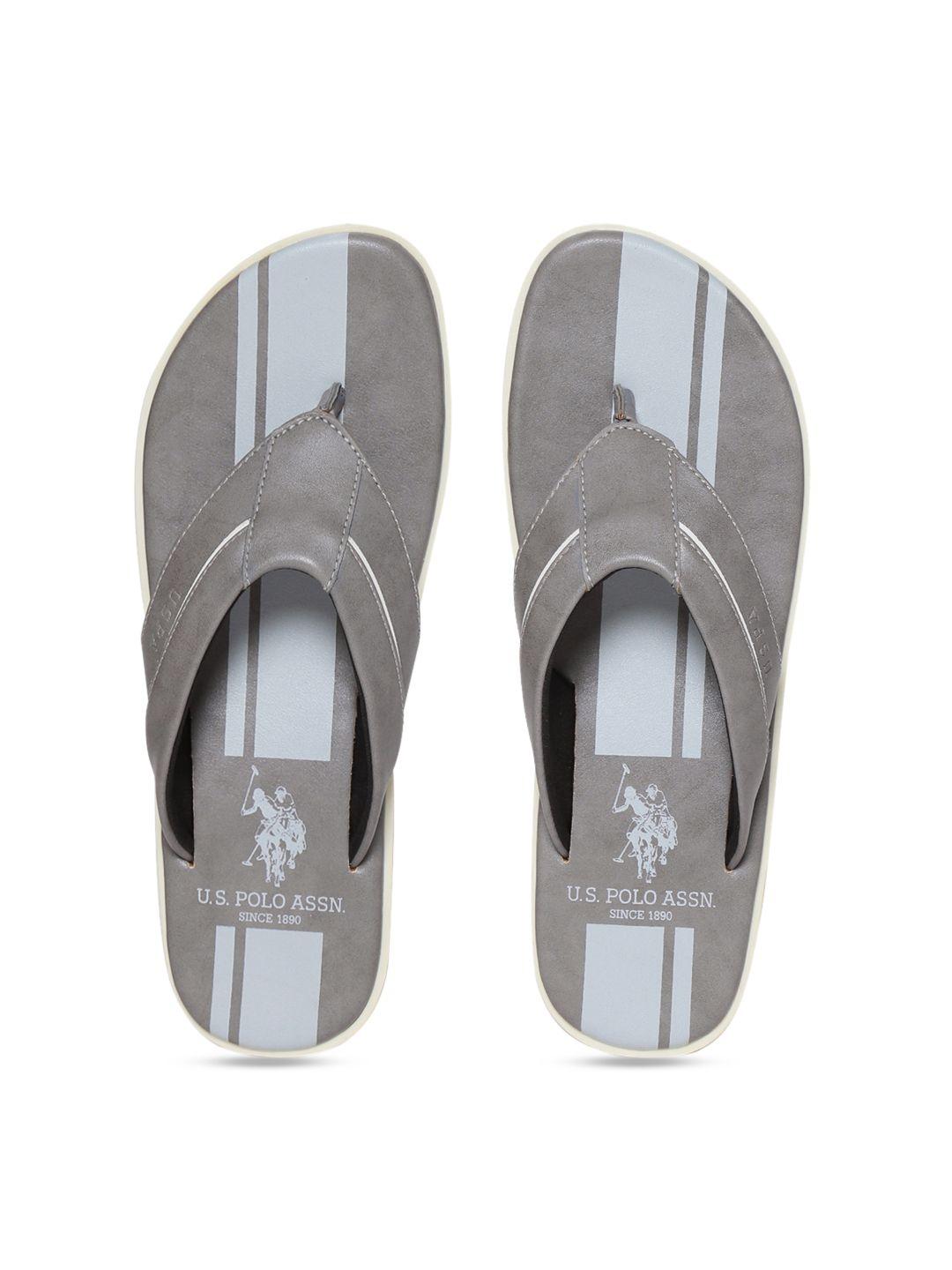 u.s. polo assn. men grey comfort sandals