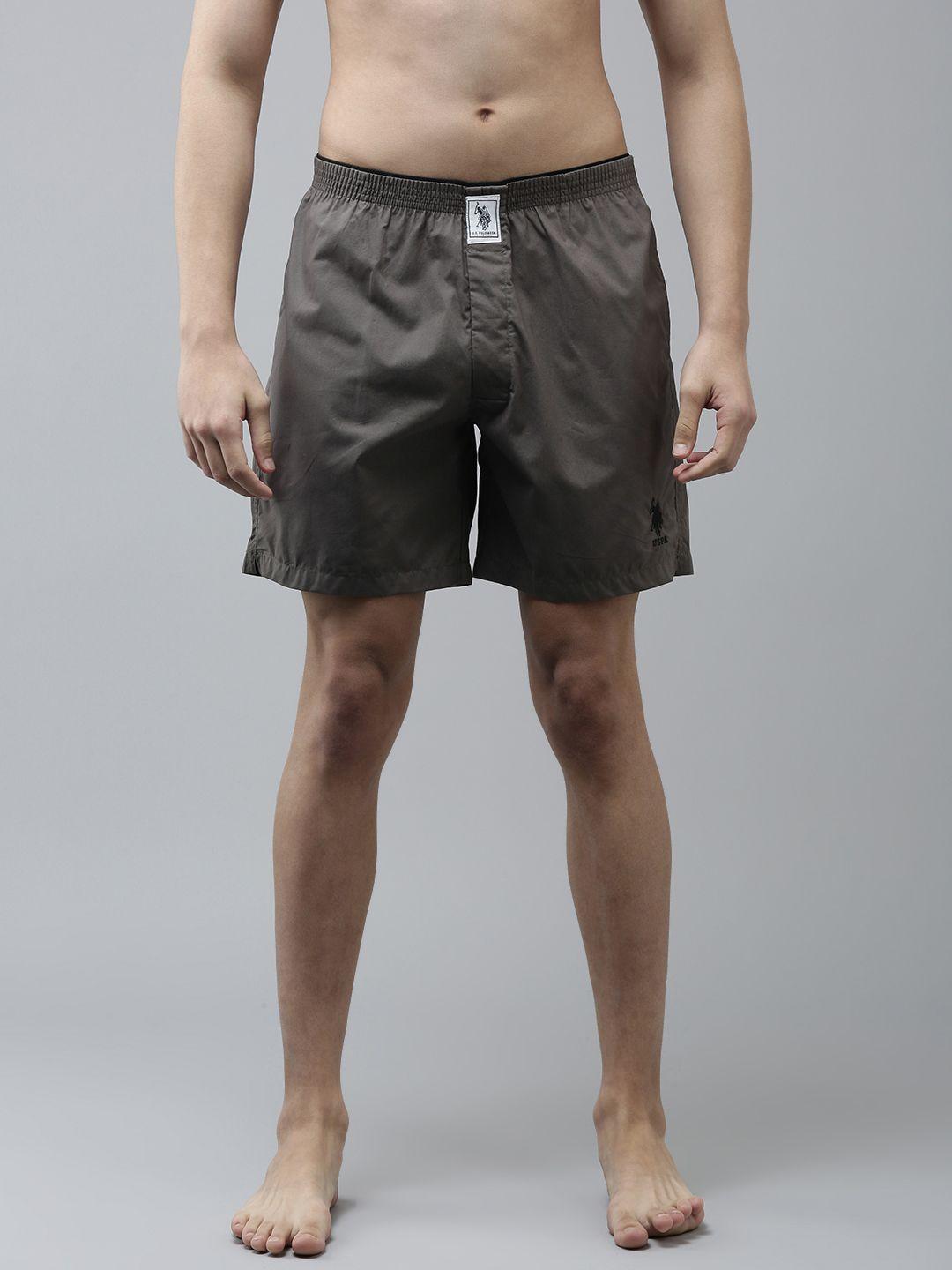 u.s. polo assn. men grey solid boxers 8905202127277