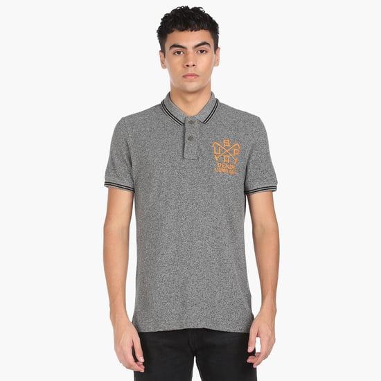 u.s. polo assn. men logo print heathered polo t-shirt