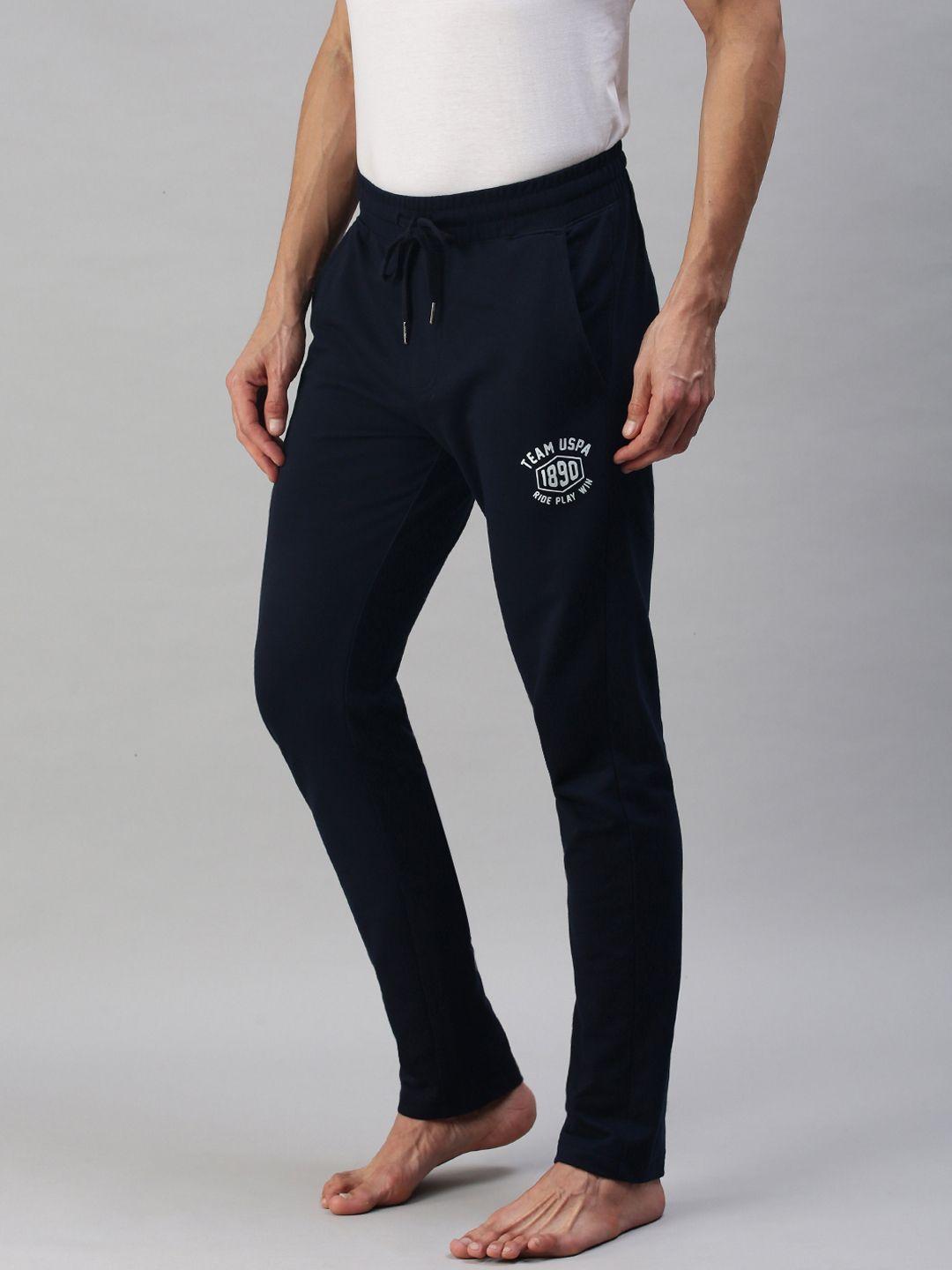 u.s. polo assn. men navy blue solid lounge pants