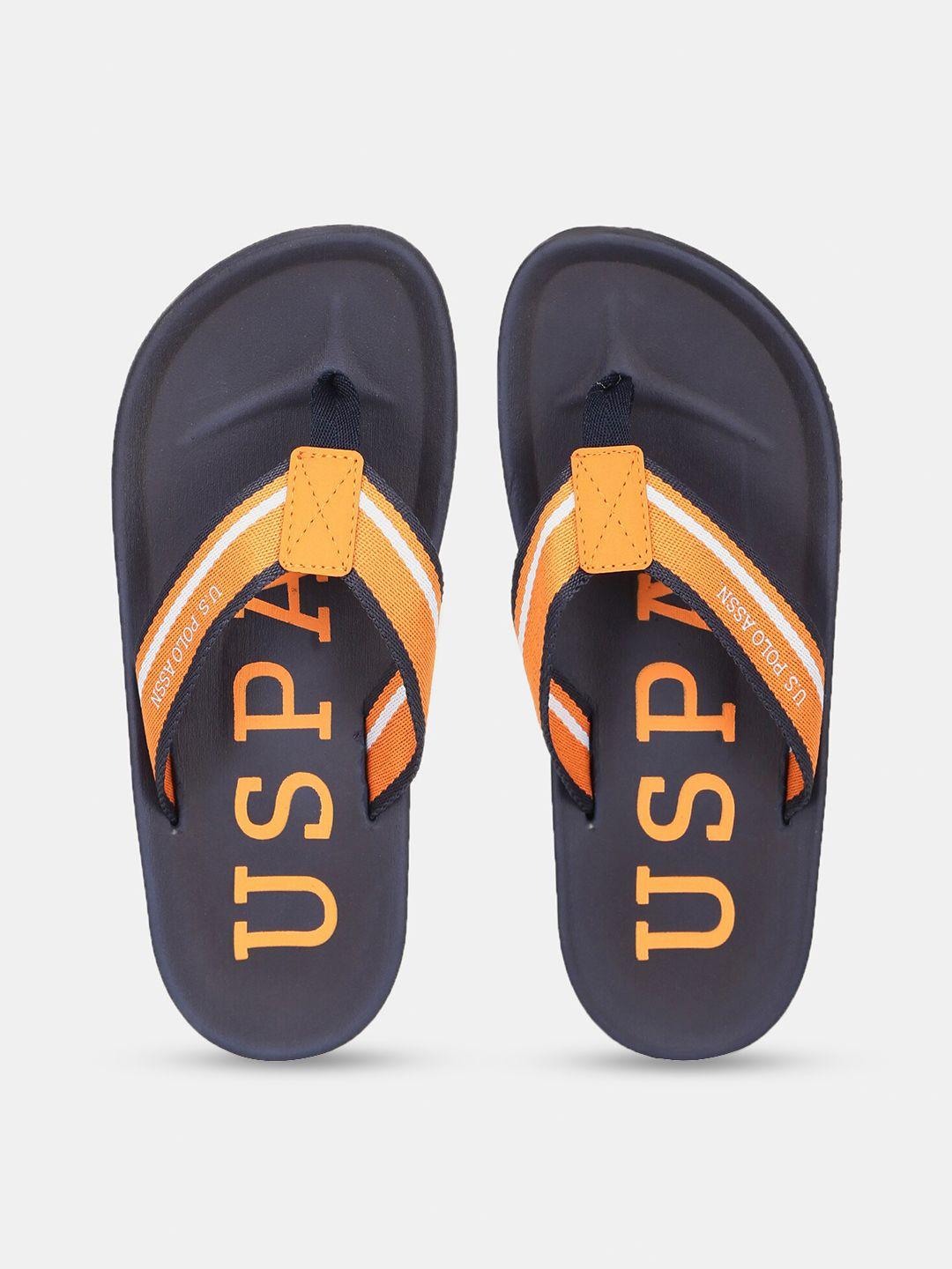 u.s. polo assn. men orange flip flops