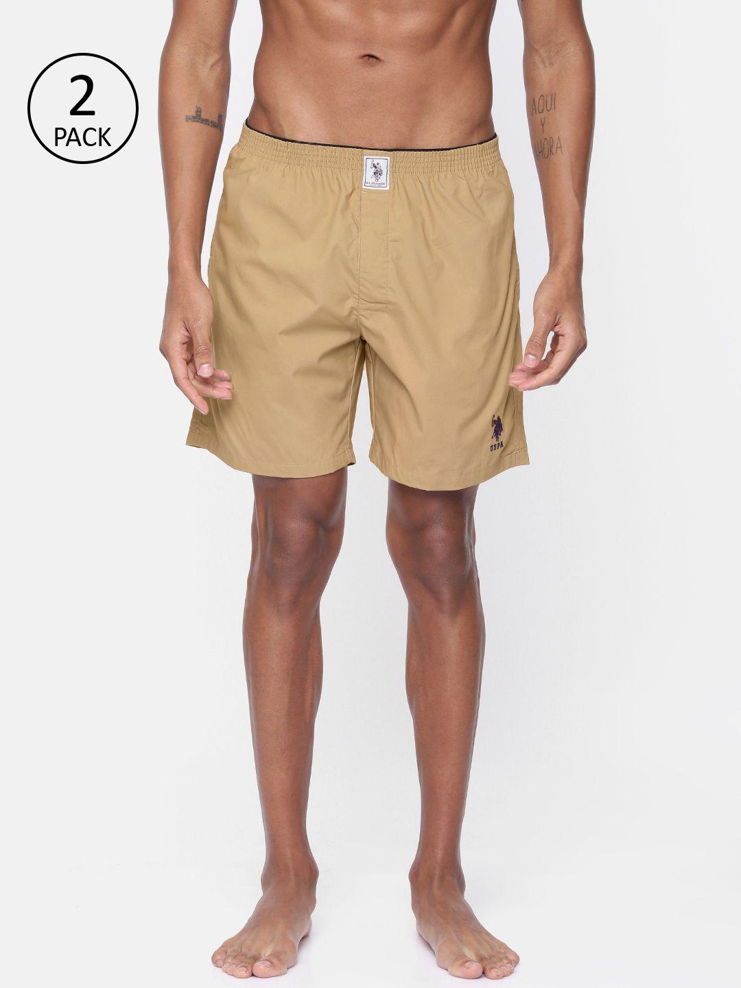u.s. polo assn. men pack of 2 khaki solid boxers