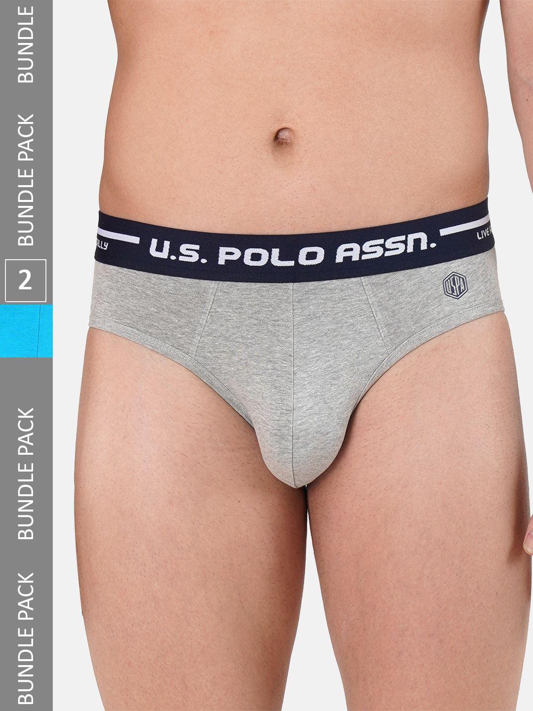 u.s. polo assn. men pack of 2 printed logo waistband basic briefs