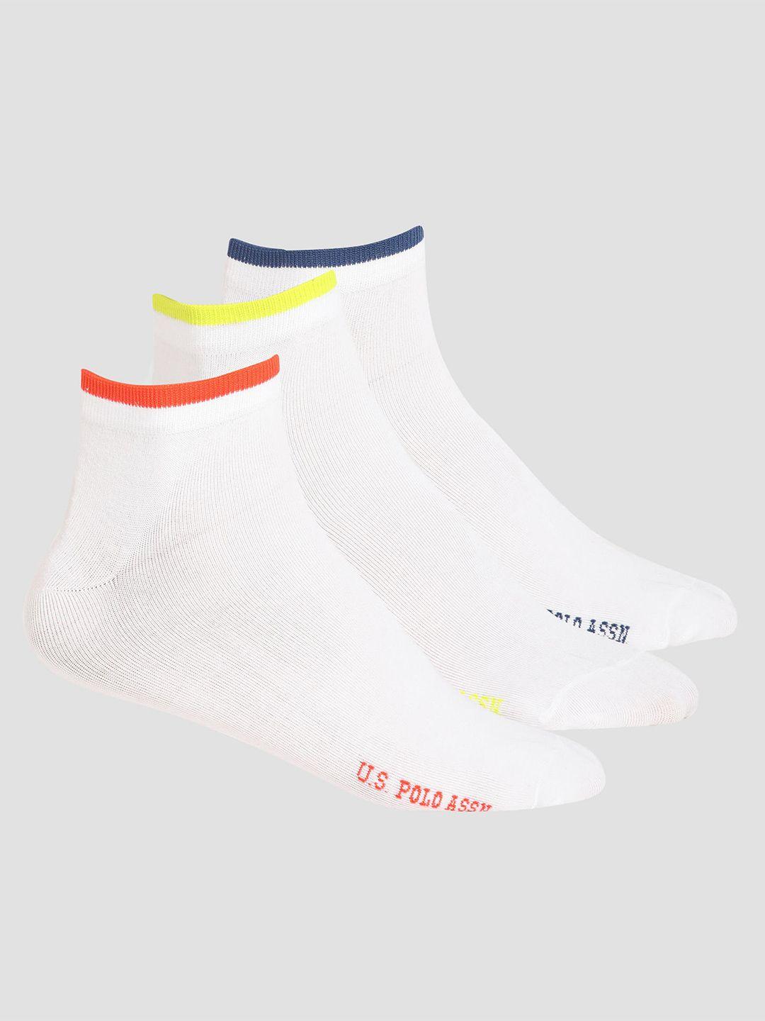 u.s. polo assn. men pack of 3 anti microbial ankle-length socks