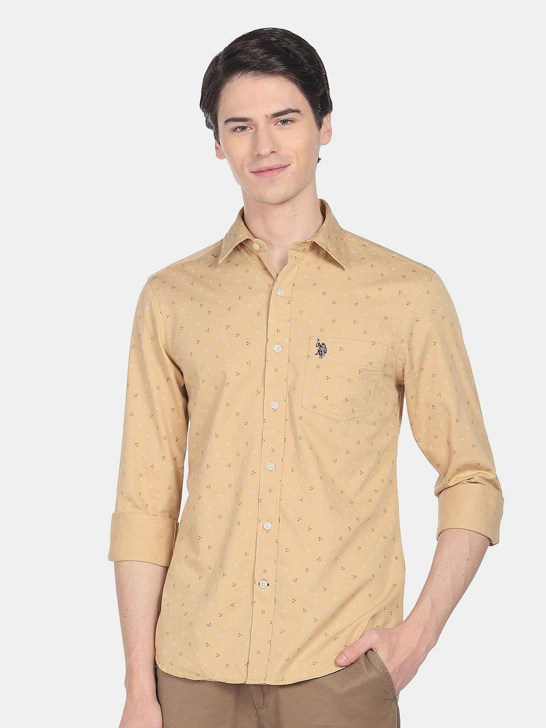 u.s. polo assn. men printed casual cotton shirt