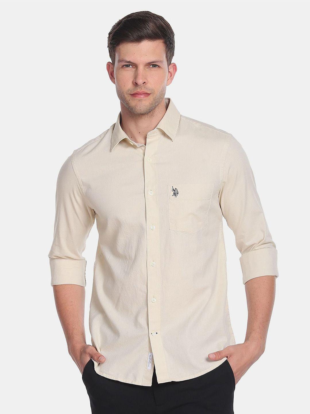 u.s. polo assn. men printed casual cotton shirt