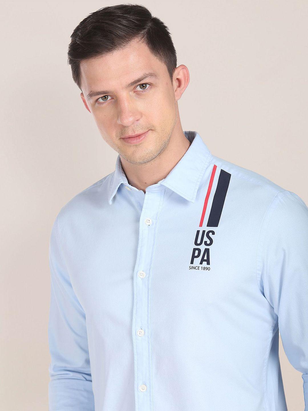 u.s. polo assn. men printed cotton casual shirt