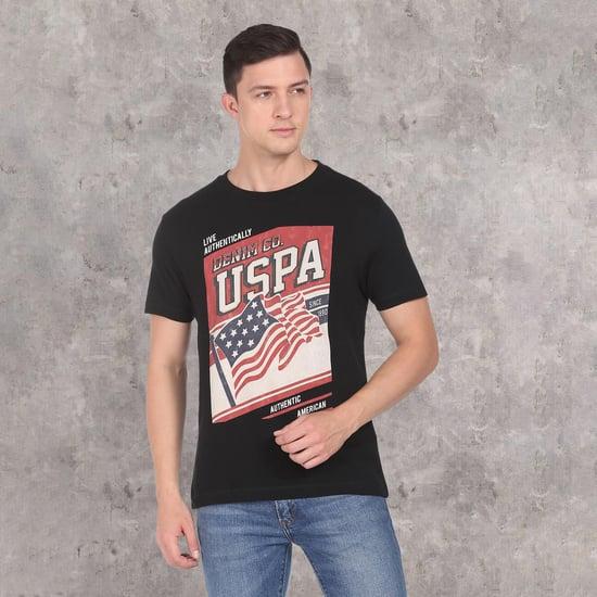 u.s. polo assn. men printed half sleeves regular fit t-shirt