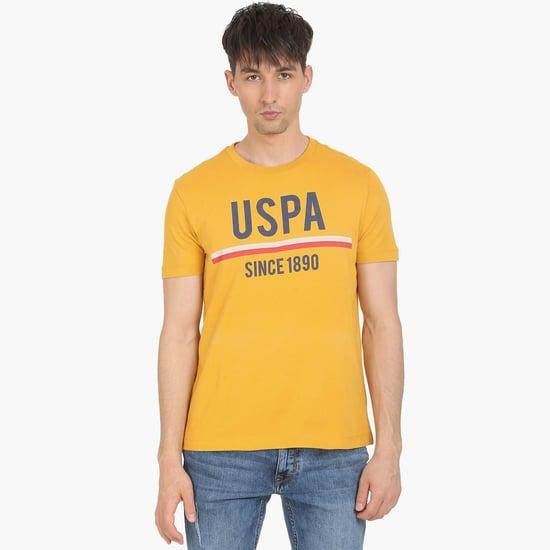 u.s. polo assn. men printed regular fit half sleeves t-shirt