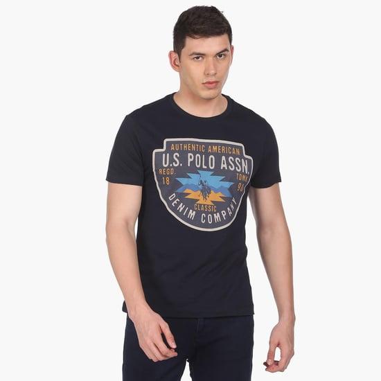 u.s. polo assn. men printed regular fit half sleeves t-shirt