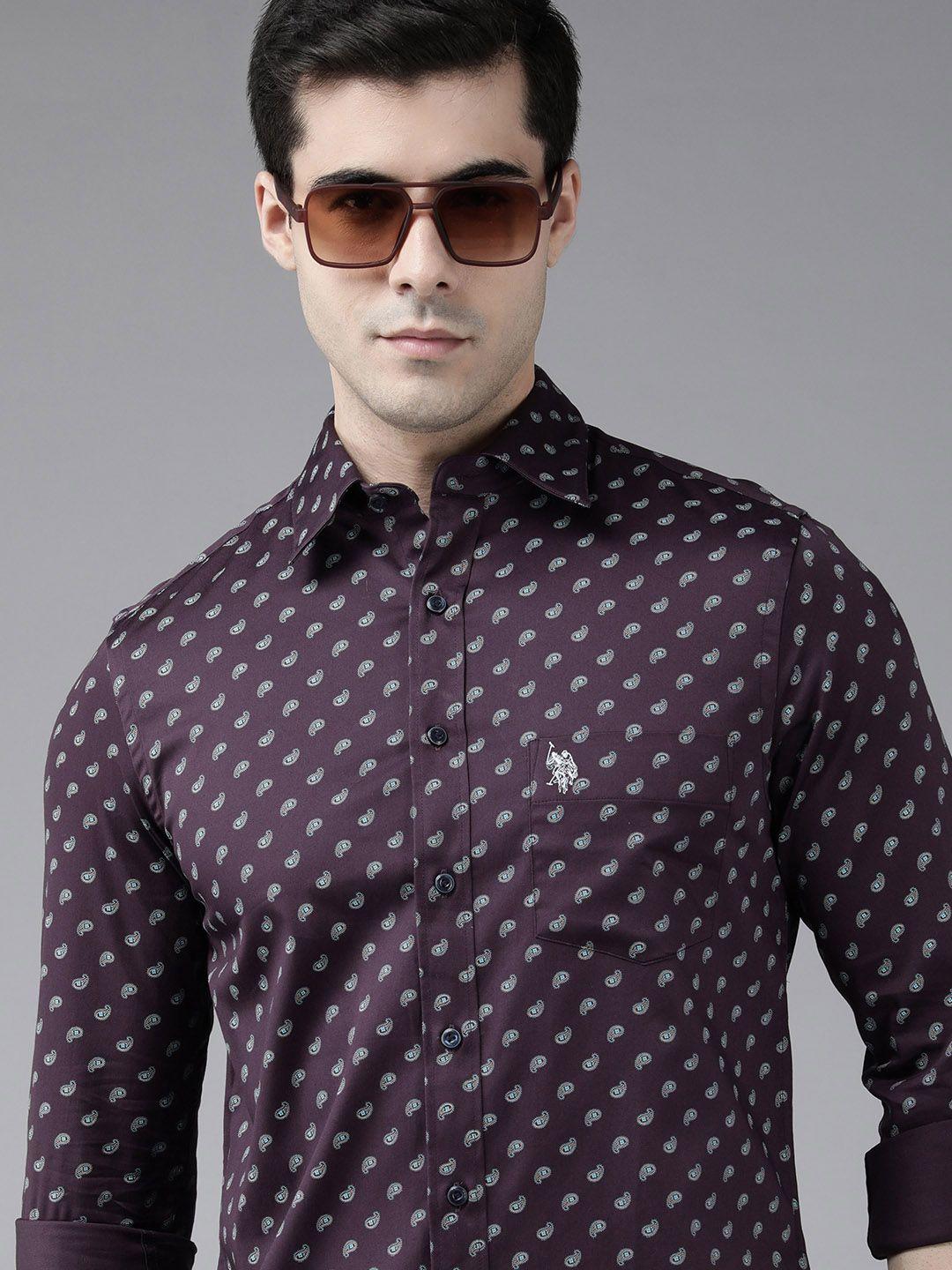 u.s. polo assn. men purple printed casual shirt