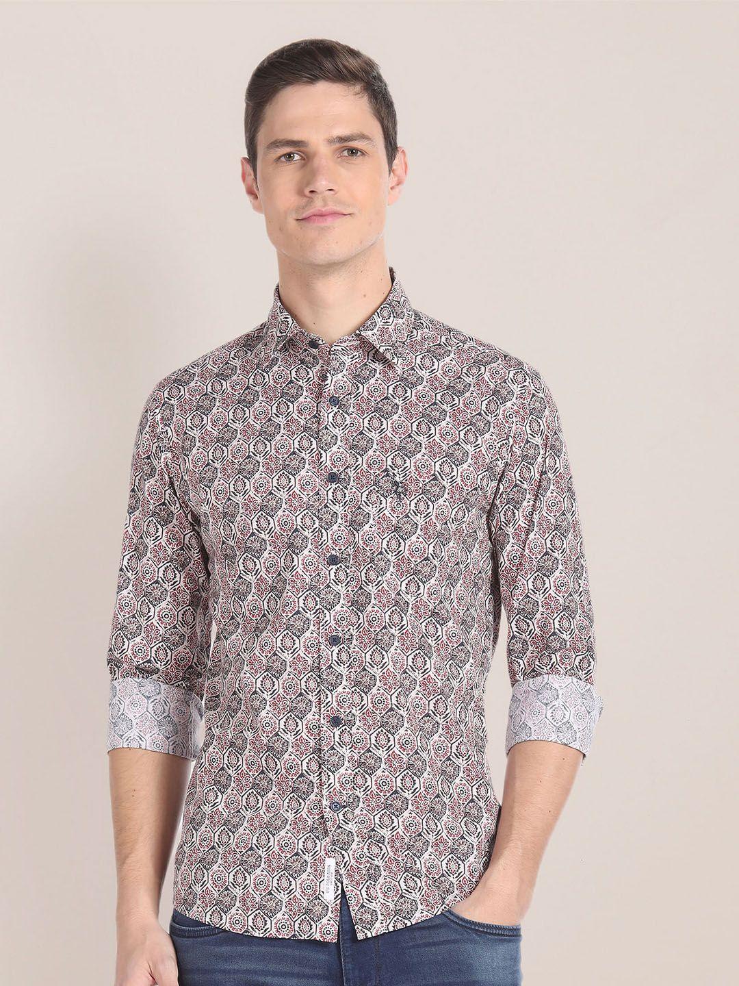 u.s. polo assn. men red printed casual shirt