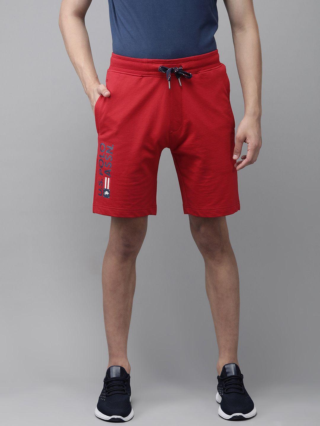 u.s. polo assn. men red printed regular shorts