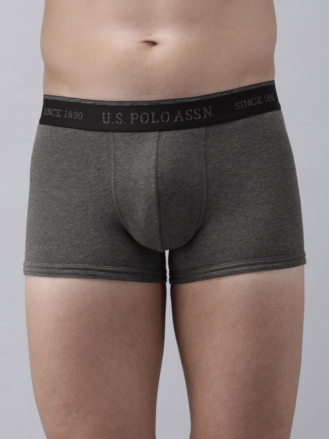 u.s. polo assn. men solid grey trunks